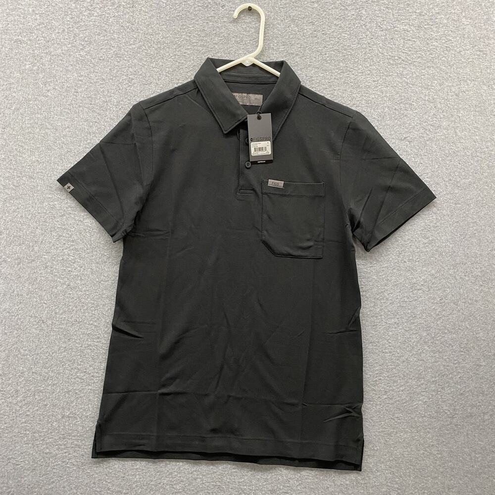 FIGS PRO Men’s Small Black Technical Pique Scrub Polo NWT Pima Cotton M22WW1004
